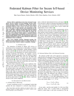 Federated Kalman Filter for Secure IoT-based Device Monitoring Services