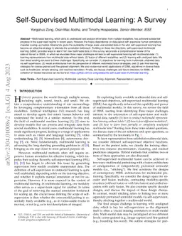 Self-Supervised Multimodal Learning: A Survey