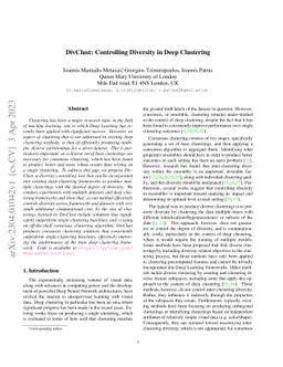 DivClust: Controlling Diversity in Deep Clustering