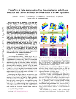 FinderNet: A Data Augmentation Free Canonicalization aided Loop
  Detection and Closure technique for Point clouds in 6-DOF separation