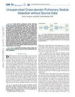 Unsupervised Cross-domain Pulmonary Nodule Detection without Source Data