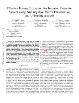 Effective Feature Extraction for Intrusion Detection System using
  Non-negative Matrix Factorization and Univariate analysis