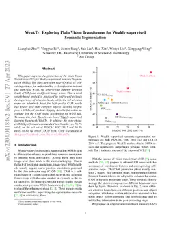 WeakTr: Exploring Plain Vision Transformer for Weakly-supervised
  Semantic Segmentation