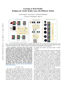Learning to Read Braille: Bridging the Tactile Reality Gap with
  Diffusion Models