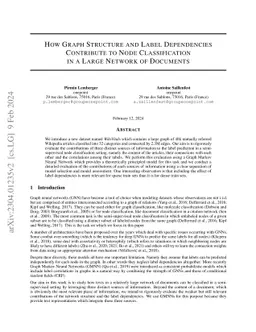 How Graph Structure and Label Dependencies Contribute to Node
  Classification in a Large Network of Documents
