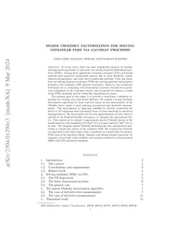 Sparse Cholesky Factorization for Solving Nonlinear PDEs via Gaussian
  Processes