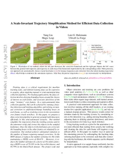 A Scale-Invariant Trajectory Simplification Method for Efficient Data
  Collection in Videos