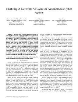 Enabling A Network AI Gym for Autonomous Cyber Agents