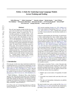 Pythia: A Suite for Analyzing Large Language Models Across Training and
  Scaling