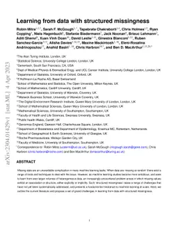 Learning from data with structured missingness