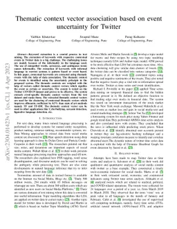 Thematic context vector association based on event uncertainty for
  Twitter