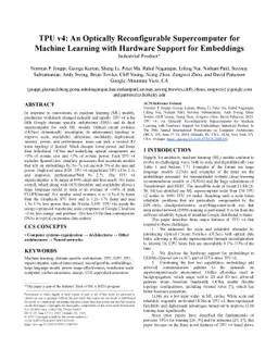 TPU v4: An Optically Reconfigurable Supercomputer for Machine Learning
  with Hardware Support for Embeddings