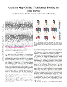 Attention Map Guided Transformer Pruning for Edge Device