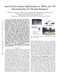 End-to-End Latency Optimization of Multi-view 3D Reconstruction for
  Disaster Response
