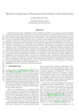 Blockwise Compression of Transformer-based Models without Retraining