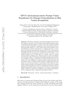 EPVT: Environment-aware Prompt Vision Transformer for Domain
  Generalization in Skin Lesion Recognition