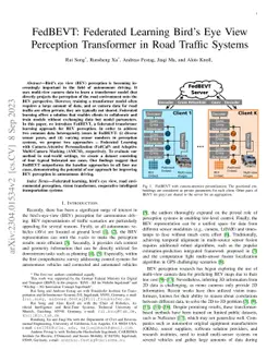 FedBEVT: Federated Learning Bird's Eye View Perception Transformer in
  Road Traffic Systems