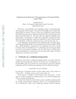 Implementing Dynamic Programming in Computability Logic Web