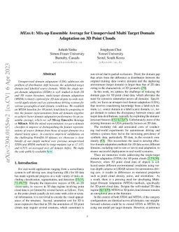 MEnsA: Mix-up Ensemble Average for Unsupervised Multi Target Domain
  Adaptation on 3D Point Clouds