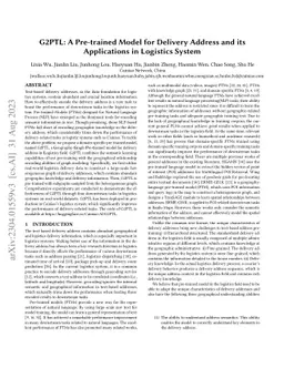 G2PTL: A Pre-trained Model for Delivery Address and its Applications in
  Logistics System