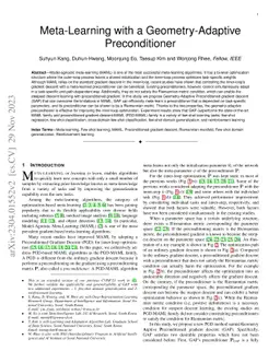 Meta-Learning with a Geometry-Adaptive Preconditioner