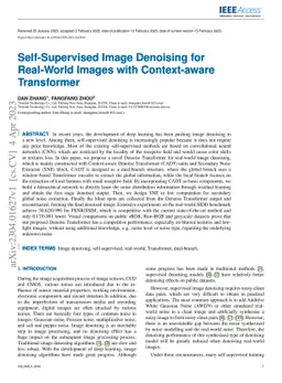 Self-Supervised Image Denoising for Real-World Images with Context-aware
  Transformer