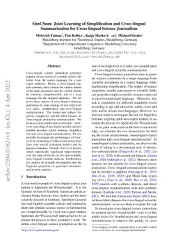 SimCSum: Joint Learning of Simplification and Cross-lingual
  Summarization for Cross-lingual Science Journalism
