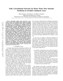 Fully Convolutional Networks for Dense Water Flow Intensity Prediction
  in Swedish Catchment Areas