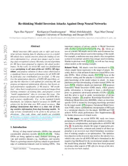 Re-thinking Model Inversion Attacks Against Deep Neural Networks