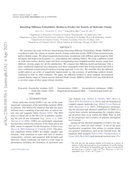 Denoising Diffusion Probabilistic Models to Predict the Density of
  Molecular Clouds