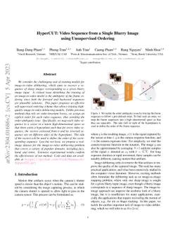HyperCUT: Video Sequence from a Single Blurry Image using Unsupervised
  Ordering