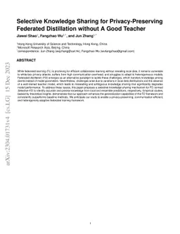 Selective Knowledge Sharing for Privacy-Preserving Federated
  Distillation without A Good Teacher