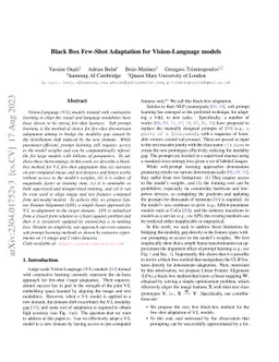 Black Box Few-Shot Adaptation for Vision-Language models