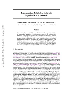 Incorporating Unlabelled Data into Bayesian Neural Networks
