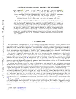 A differentiable programming framework for spin models