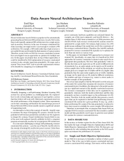 Data Aware Neural Architecture Search