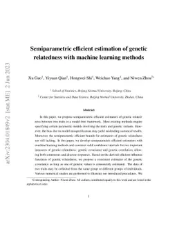 Semiparametric efficient estimation of genetic relatedness with machine
  learning methods