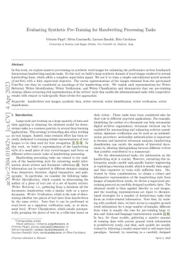 Evaluating Synthetic Pre-Training for Handwriting Processing Tasks