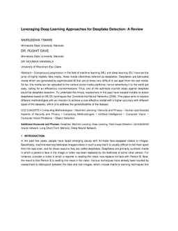 Leveraging Deep Learning Approaches for Deepfake Detection: A Review