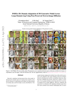 PODIA-3D: Domain Adaptation of 3D Generative Model Across Large Domain
  Gap Using Pose-Preserved Text-to-Image Diffusion