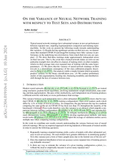On the Variance of Neural Network Training with respect to Test Sets and
  Distributions