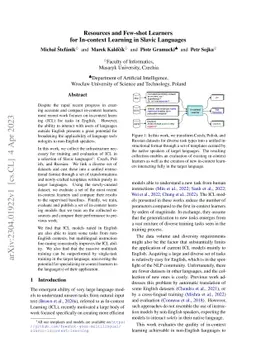 Resources and Few-shot Learners for In-context Learning in Slavic
  Languages
