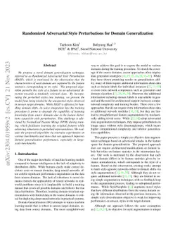 Randomized Adversarial Style Perturbations for Domain Generalization