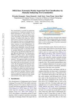 MEGClass: Extremely Weakly Supervised Text Classification via
  Mutually-Enhancing Text Granularities