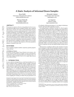 A Static Analysis of Informed Down-Samples