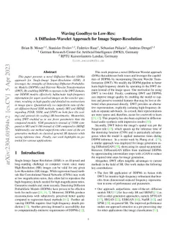 Waving Goodbye to Low-Res: A Diffusion-Wavelet Approach for Image
  Super-Resolution