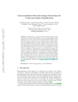 Cross-modulated Few-shot Image Generation for Colorectal Tissue
  Classification
