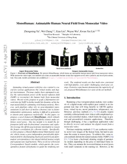 MonoHuman: Animatable Human Neural Field from Monocular Video