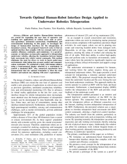 Towards Optimal Human-Robot Interface Design Applied to Underwater
  Robotics Teleoperation