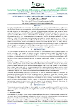 Detecting Fake Job Postings Using Bidirectional LSTM